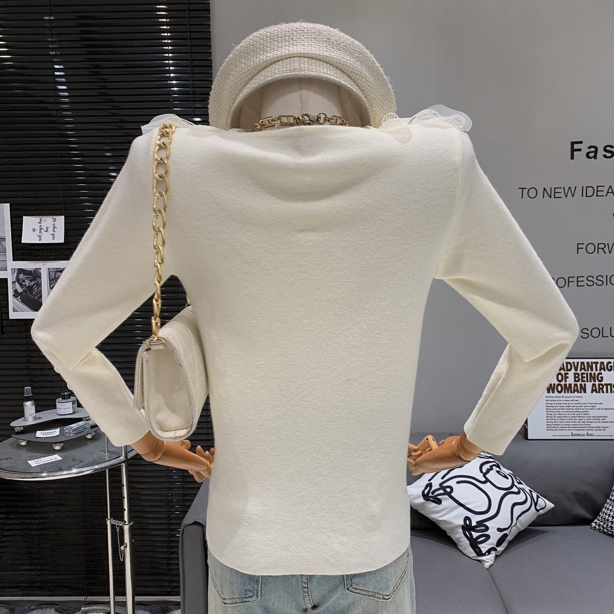 【tops】立体フラワーニットトップス　M28064