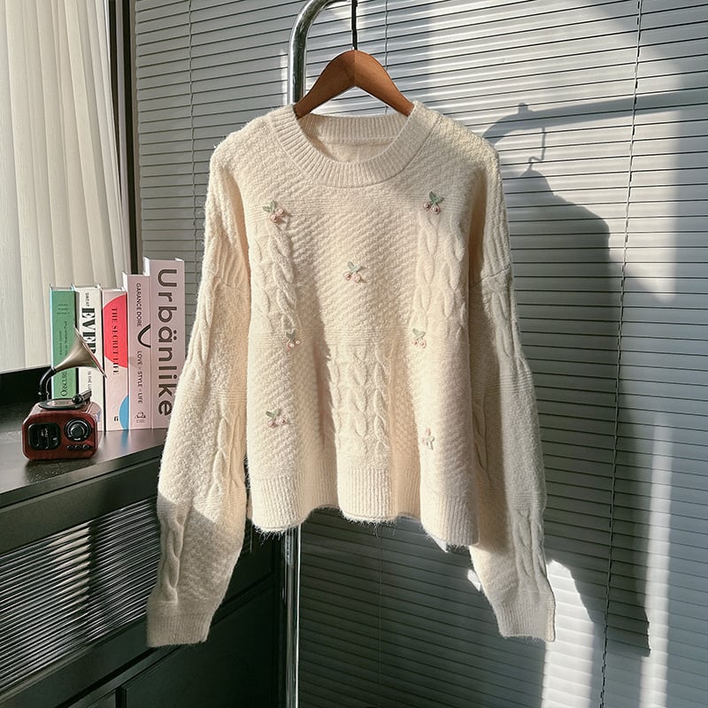 【tops】クルーネックニットセーター　M25642