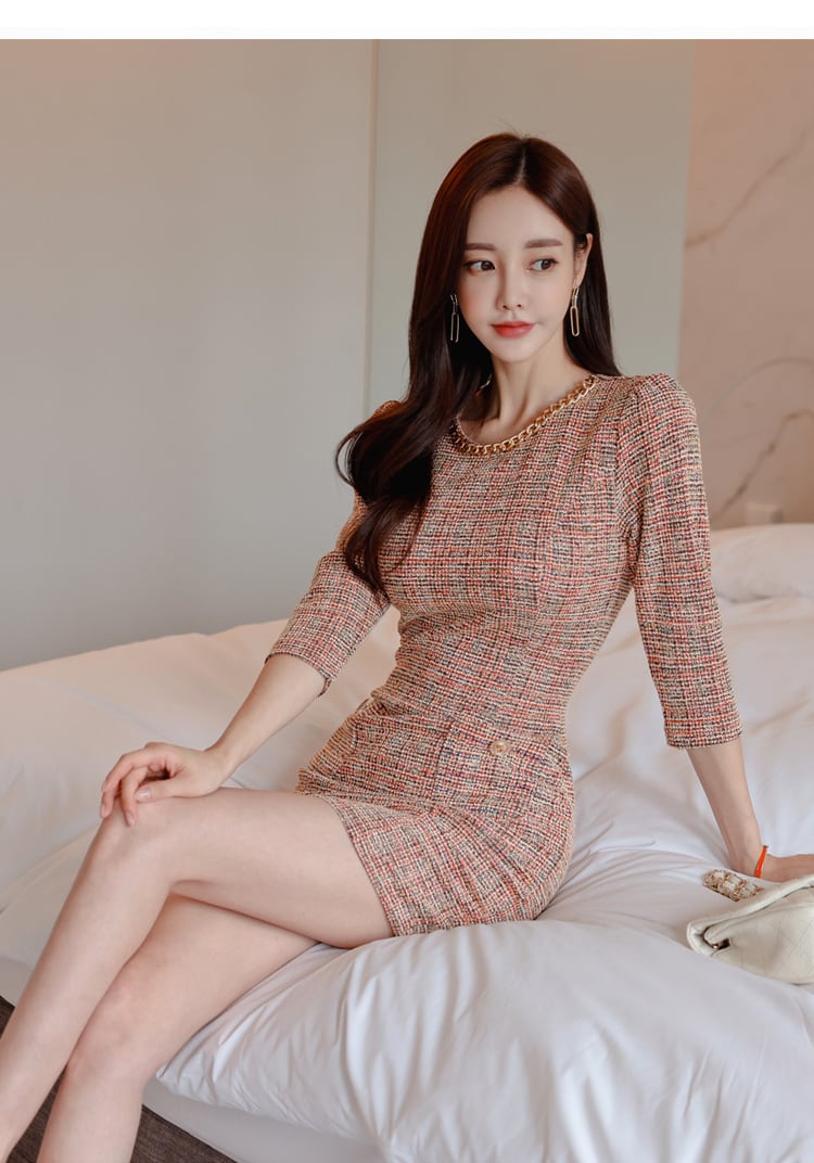 【dress】エレガントタイトワンピースF7210