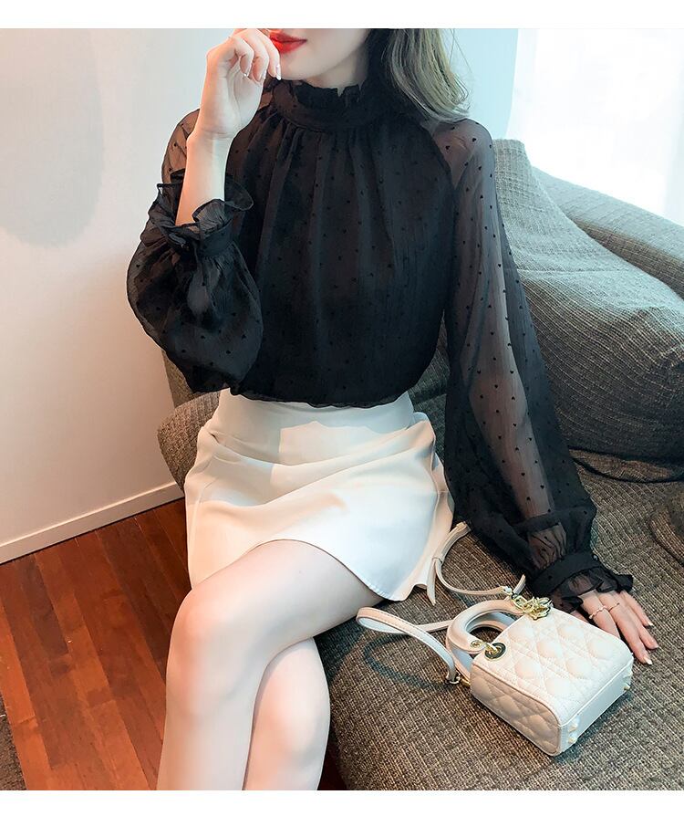 【tops】チュールコンビシャツトップス　M28709