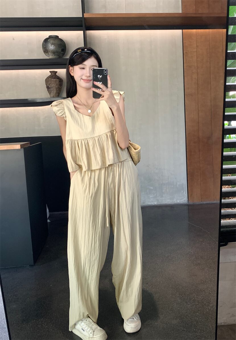 【set】ブラウス+ガウチョパンツ２点セットG21523