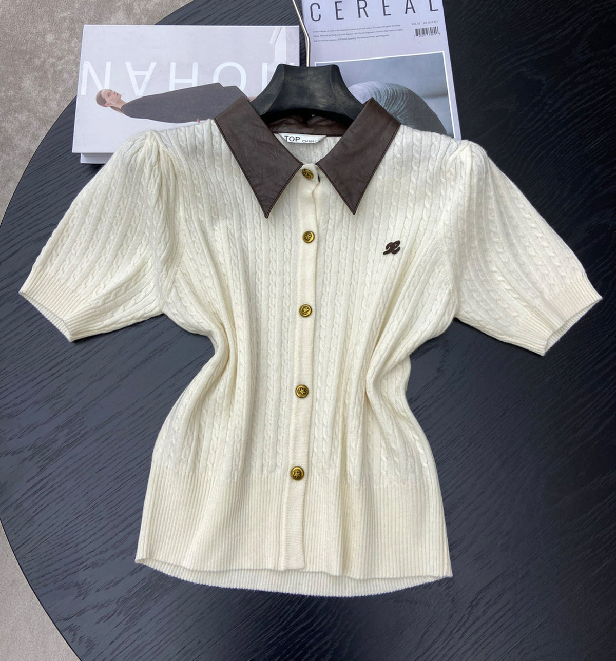 【tops】ポロネックニットトップス Q8938