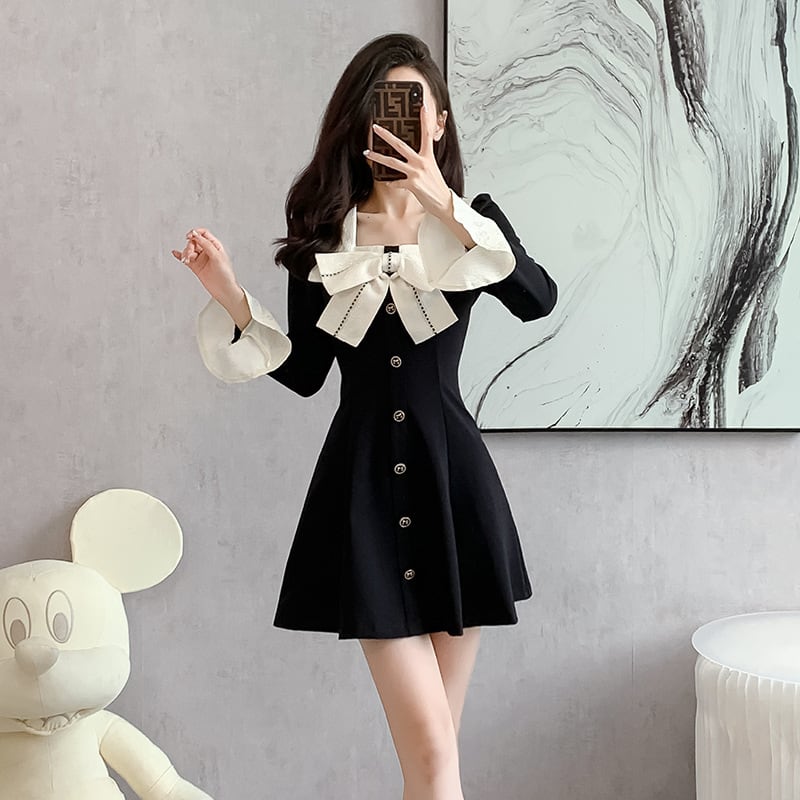 【dress】リボン付きデートワンピース　M27802