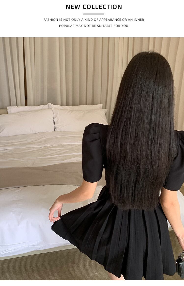 【dress】透かし彫りパフスリーブワンピース G21056