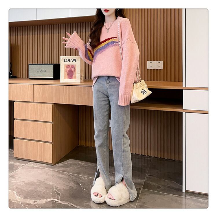 【tops】クルーネックニットセーター　M18542