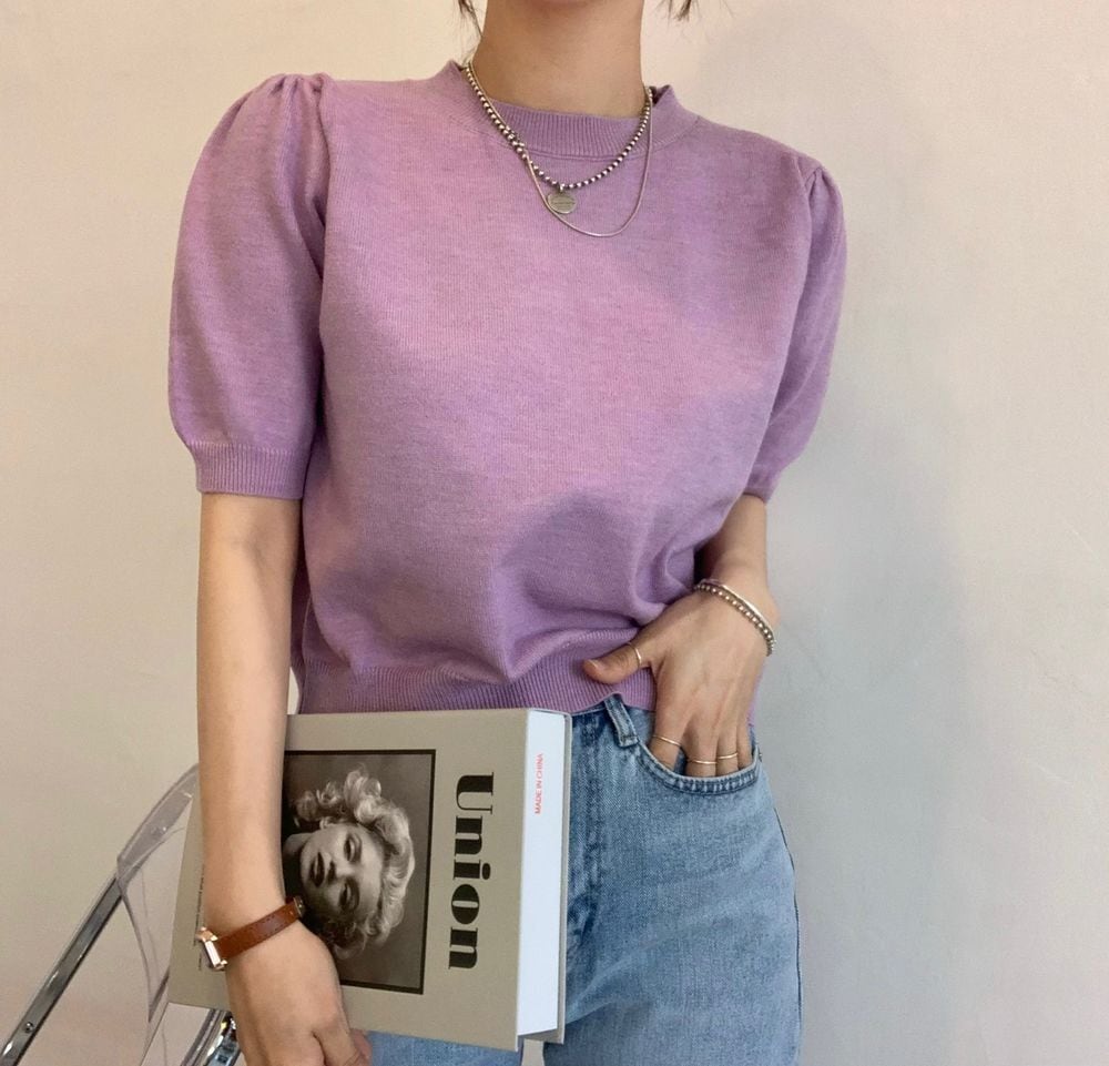 【tops】5色ニットＴシャツF7426