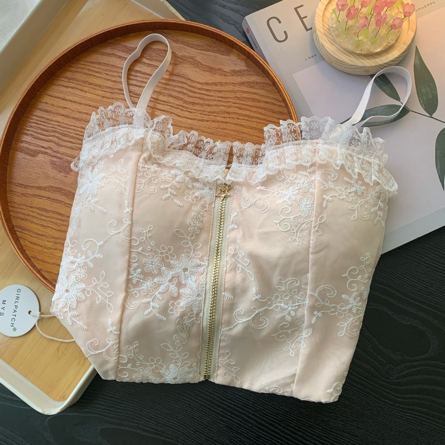 【tops】レースファスナーキャミソール　M29421
