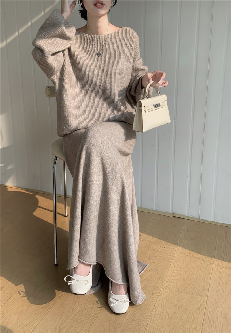 【set】ニットセーター×スカートセット　M26379