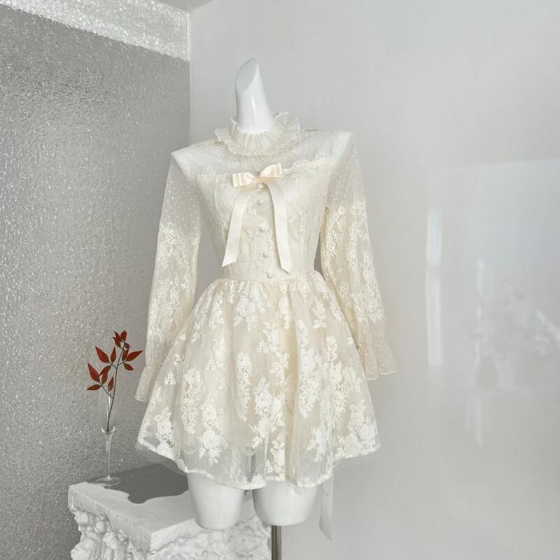 【dress】フレアレースワンピース Q7800