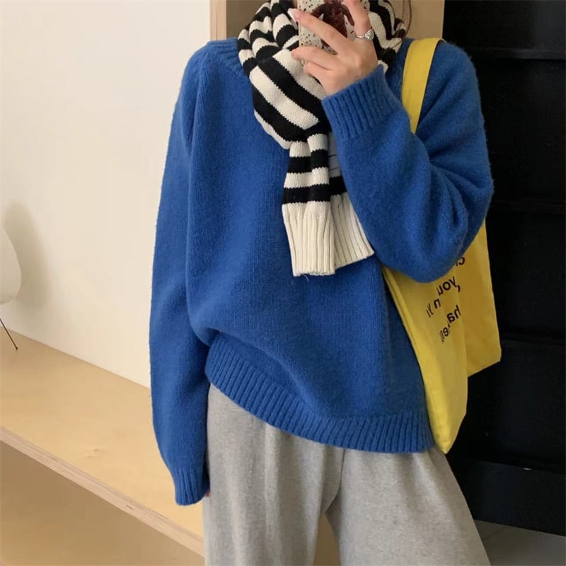 【tops】無地ニットセーター　M27252
