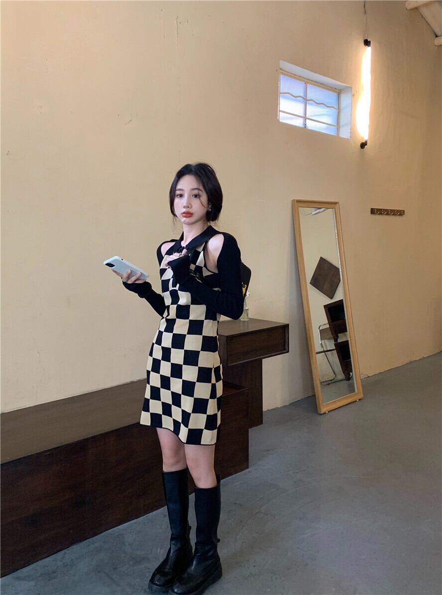 【dress】切り替えニットワンピース　M28574