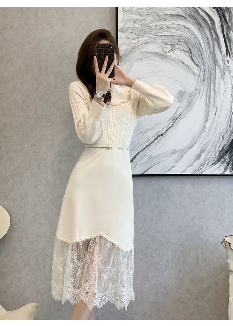 【dress】ドッキングニットワンピース　M26254