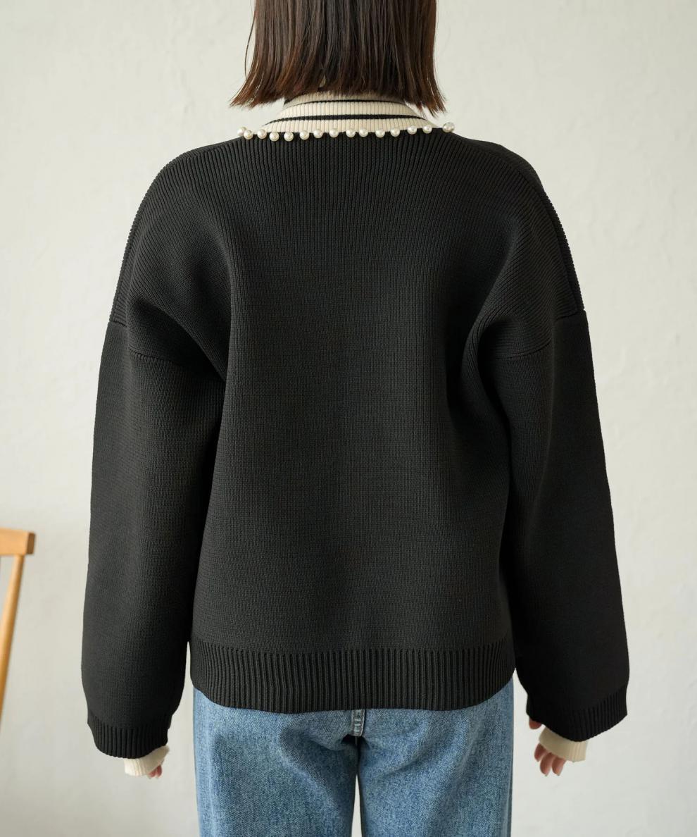 【outer】パールニットカーデ　M25572