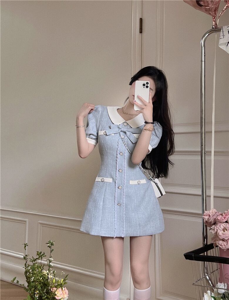 【dress】リボンドールカラーワンピース G20180