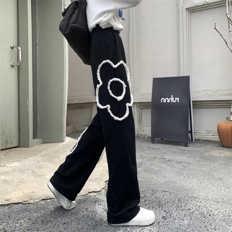 【bottoms】大活躍!ルーズ気質満点ハイウエスト厚手カジュアル裏起毛ガウチョパンツ G10627