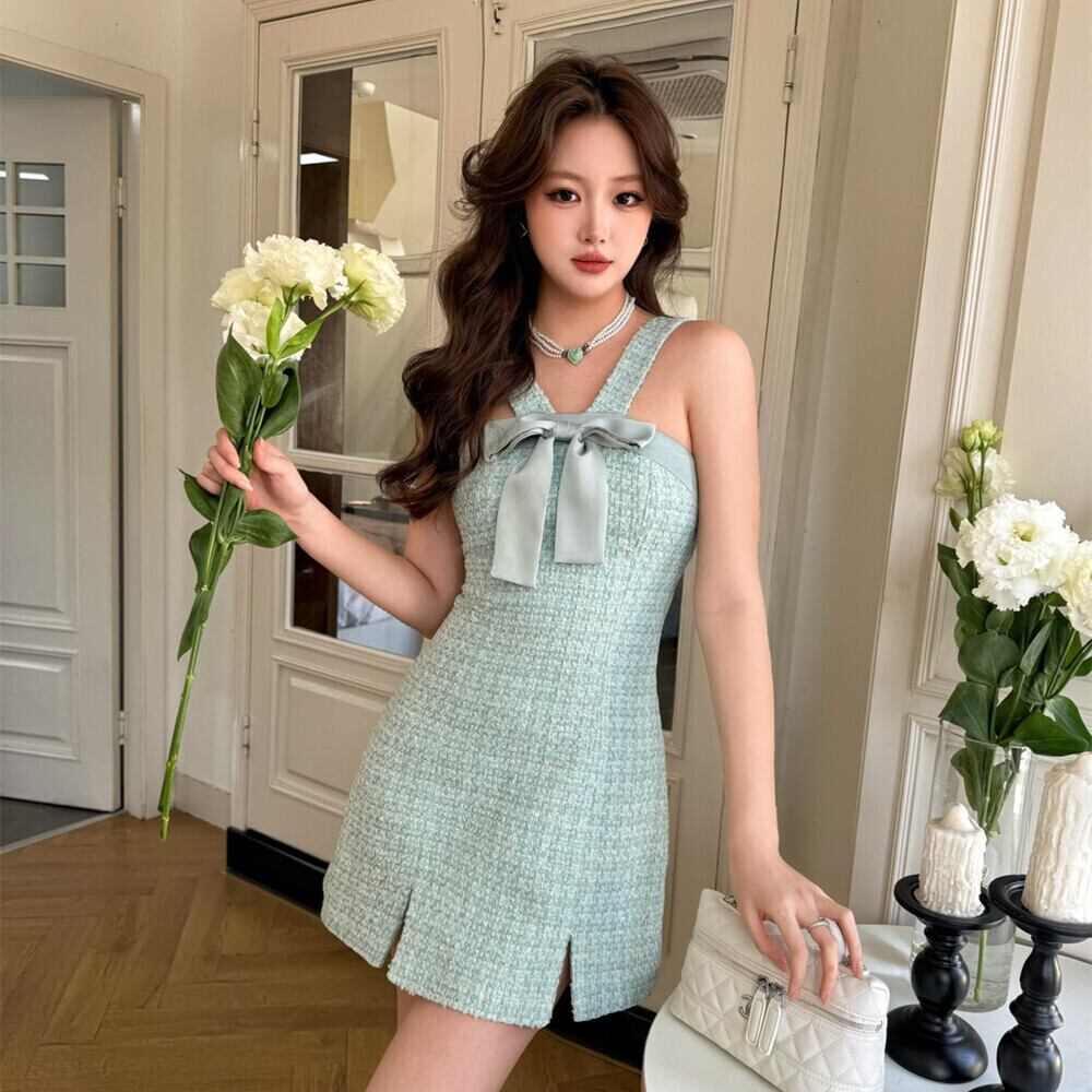 【dress】リボンツイードミニワンピース　N3550