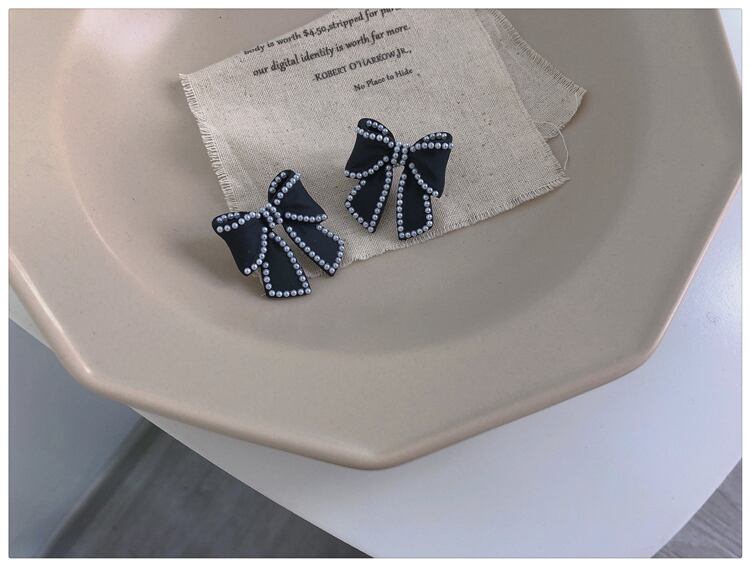 【小物】超人気 スウィートオシャレパールリボンパールピアスアクセサリー