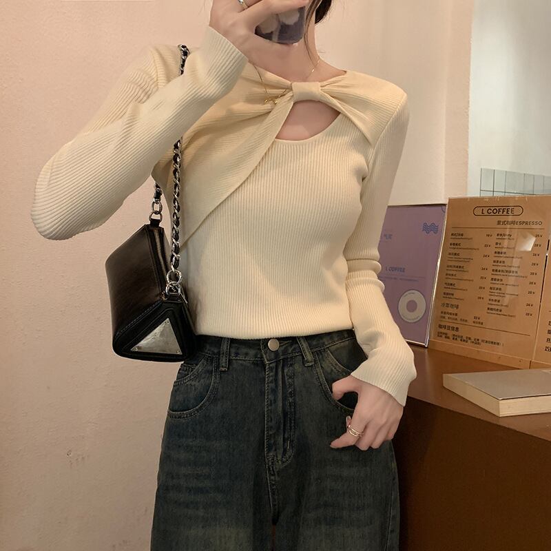 【tops】ニットトップス　M18841