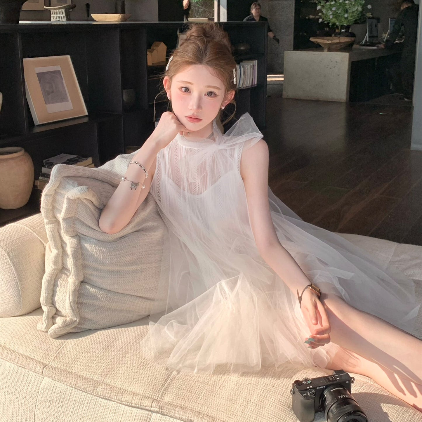 【dress】リボンチュールワンピース　M30759