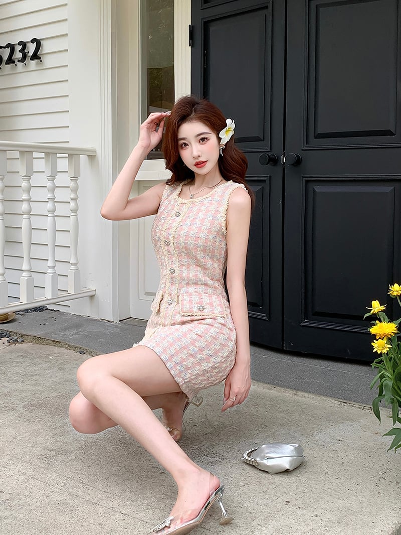 【dress】ツイードキャミワンピース　M24055