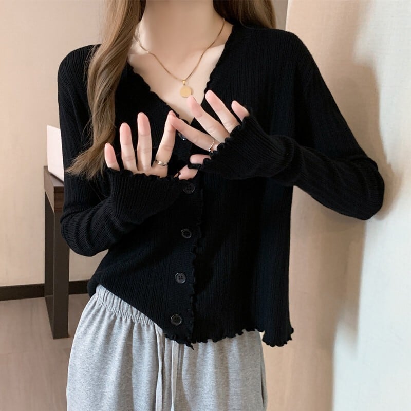 【outer】Vネックニットカーデ　M18883