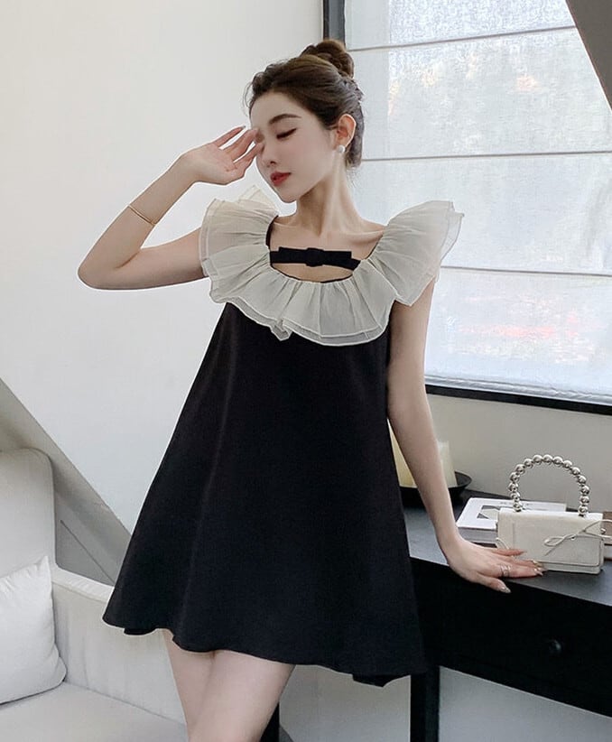 【dress】ノースリーブフリルワンピース　M24262