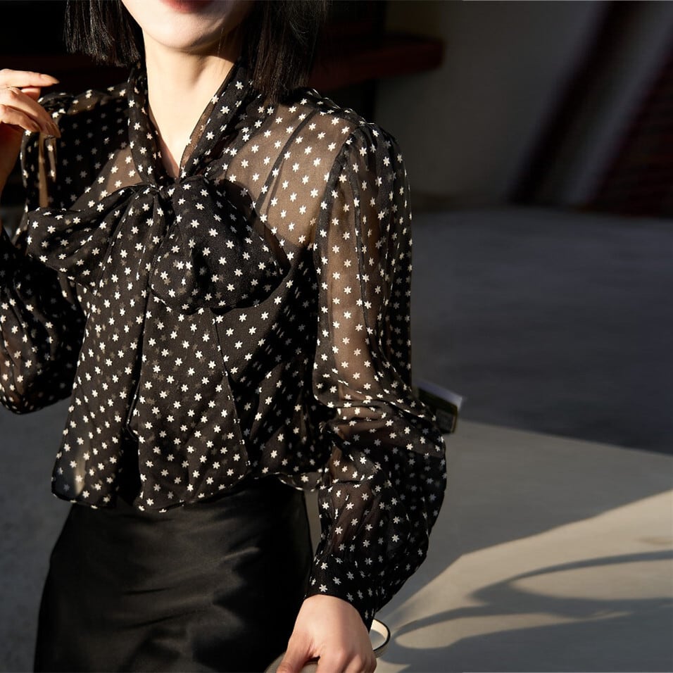 【tops】ボウタイブラウス　M29616