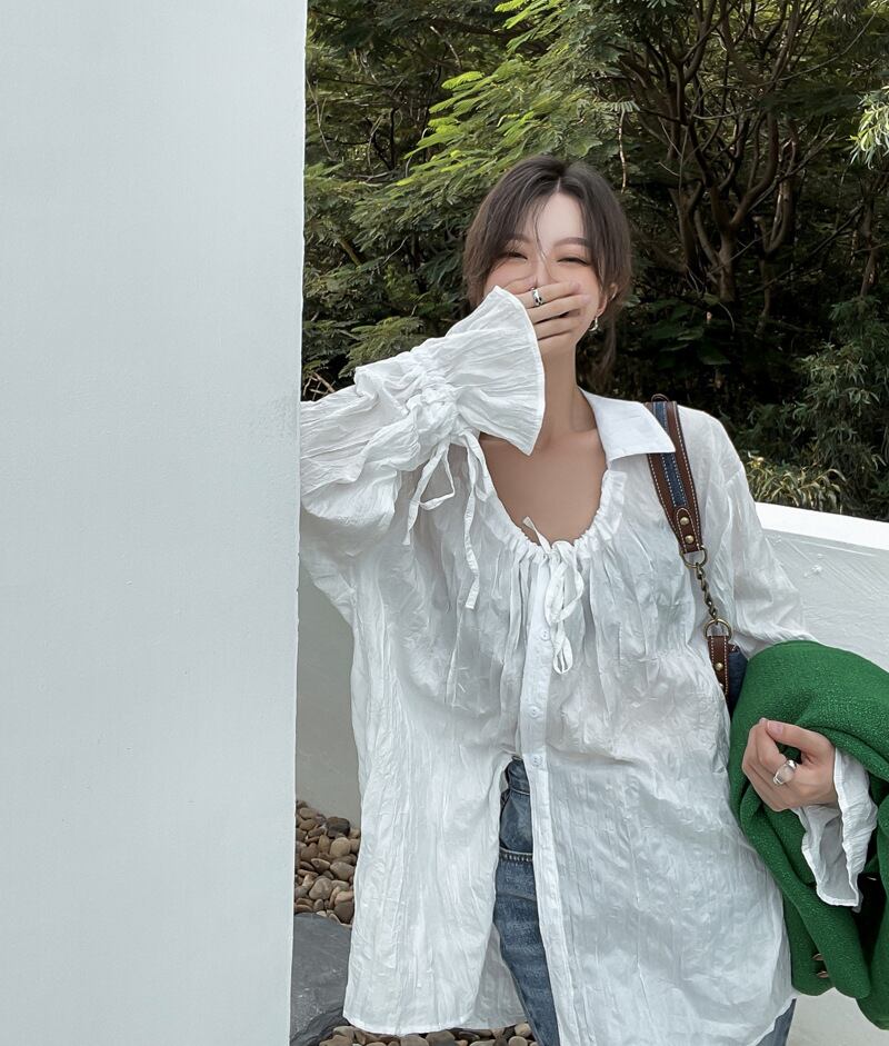 【tops】パフスリーブ ブラウスG20356