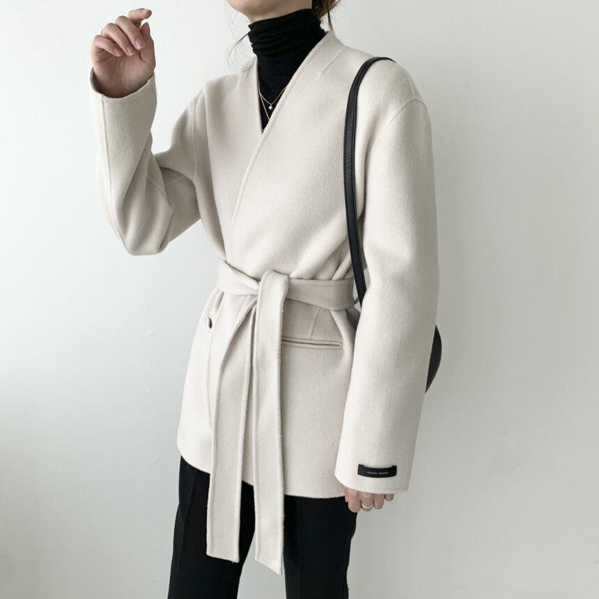 【outer】Vネックチェスターコート　M19078