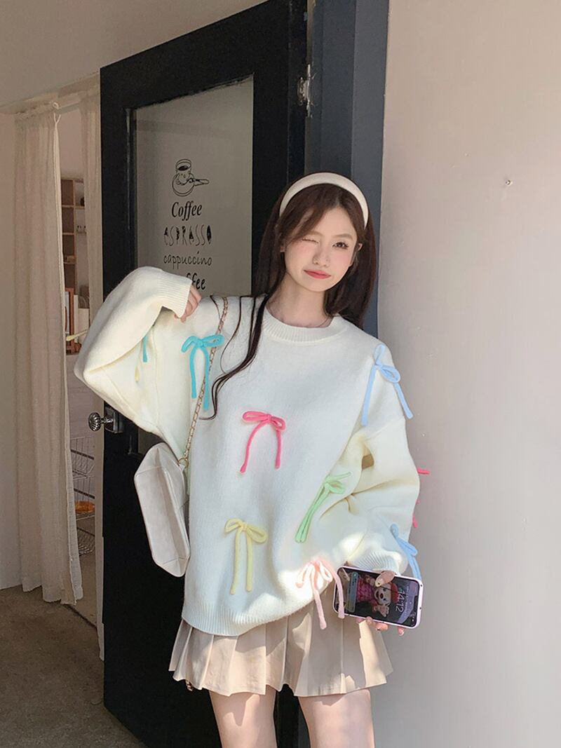 【tops】クルーネックニットセーター　M19182