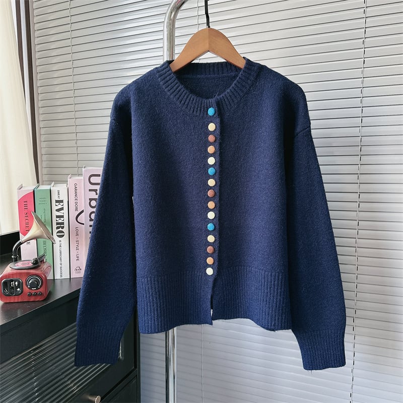 【outer】ボタンデザインニットカーデ　M27835