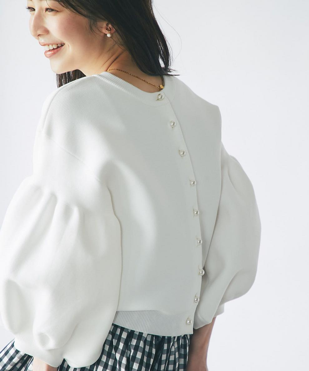 【outer】2WAYパフスリーブニットカーデ　M25560