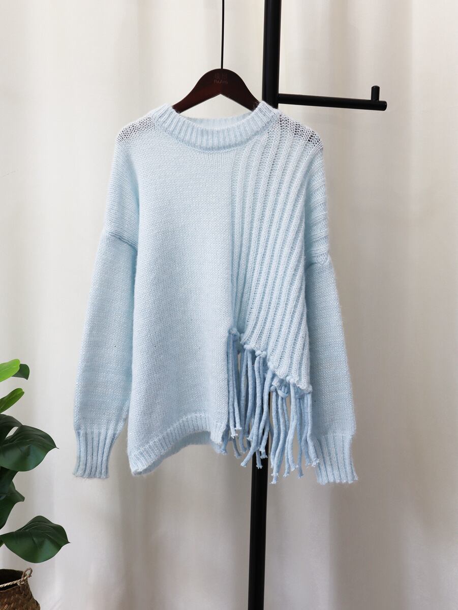 【tops】クルーネックニットセーター　M18509