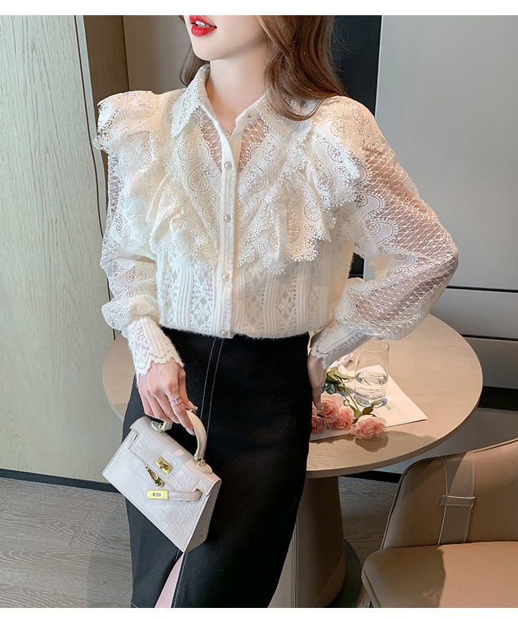 【tops】レースシャツトップス　M29262