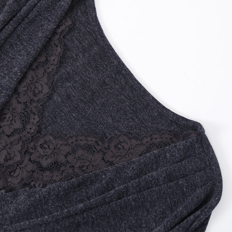 【set】レースドッキングトップス×ロングスカートセット Q8927