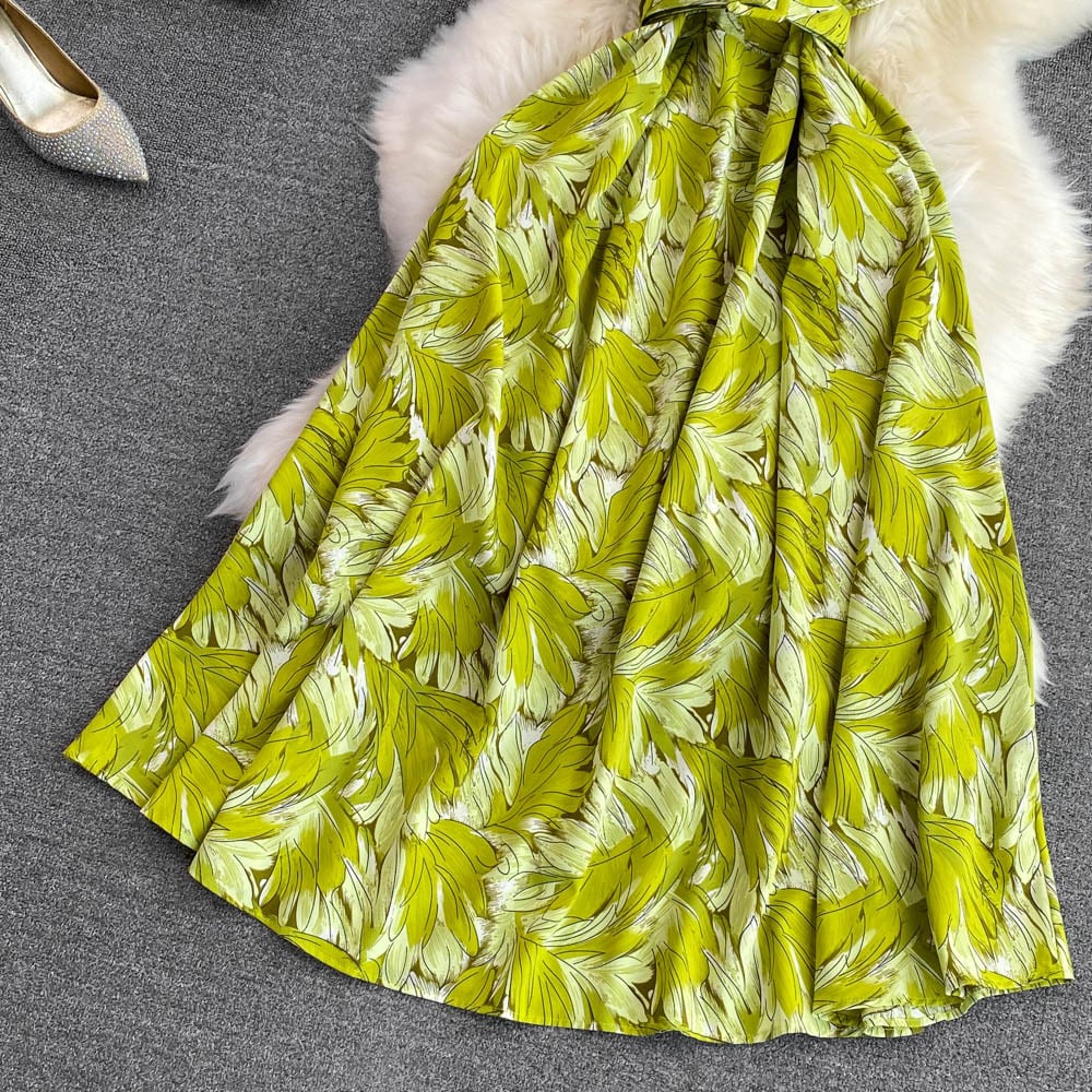 【dress】スタンドネックプリントワンピース G20725