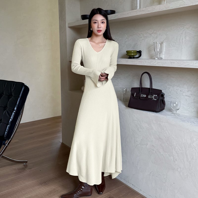 【dress】タイトニットワンピース Q7049