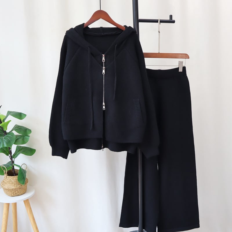 【set】切り替えニットカーデ×スカートセット　M27581