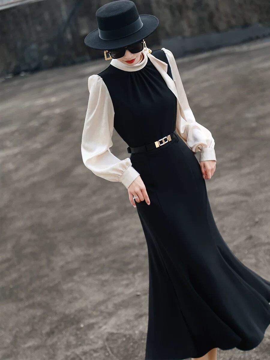 【dress】ドッキングマーメイドデートワンピース　N2955