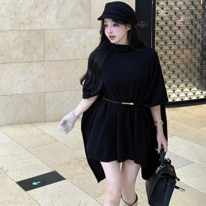 【tops】ケープニットトップスベルト付き　M26825
