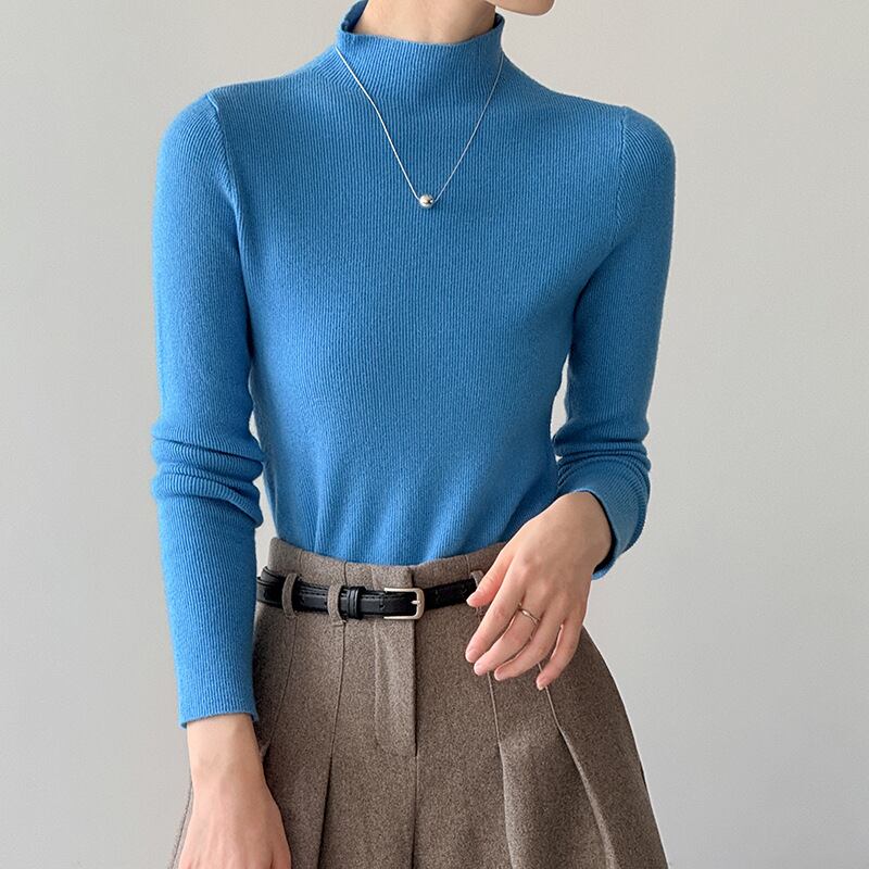 【tops】ハイネックニットトップス Q6970