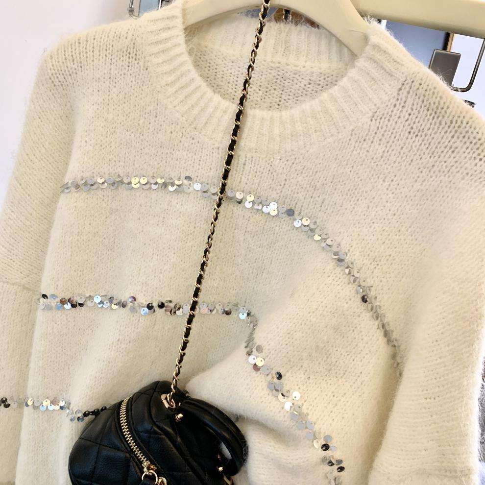 【tops】スパンコールニットセーター　M29252