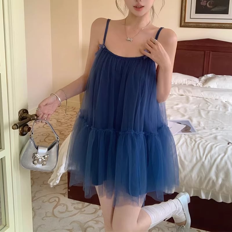 【dress】チュールミニキャミワンピース Q8346
