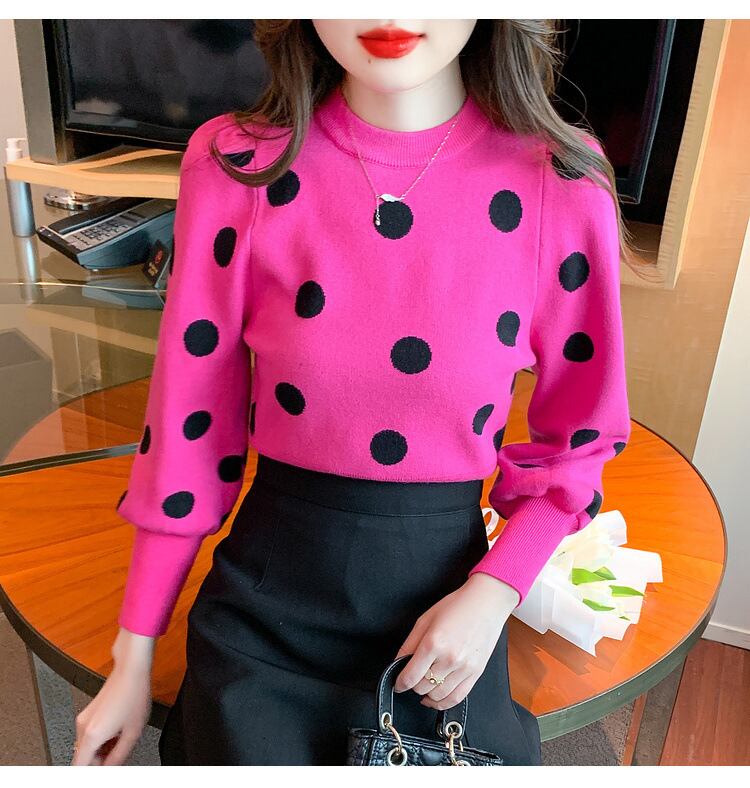 【tops】ドット柄ニットセーターG17322