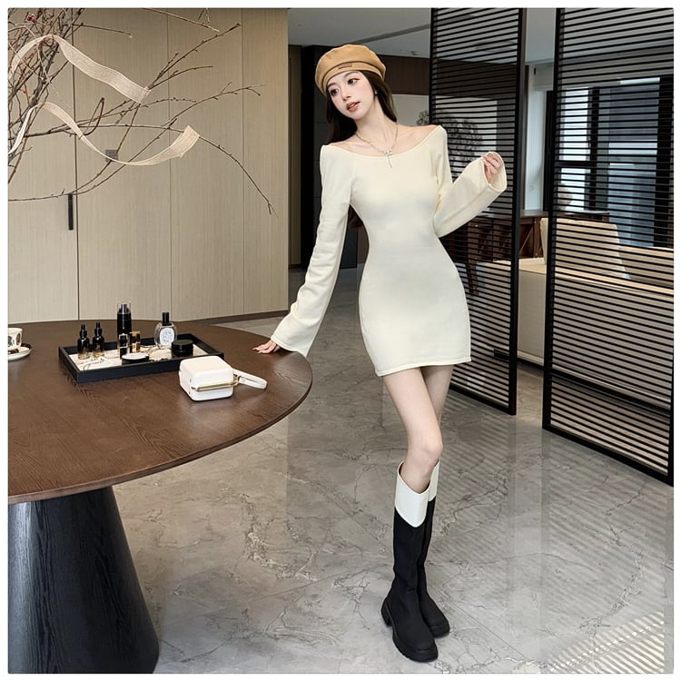 【dress】バックレスニットワンピース　M28110