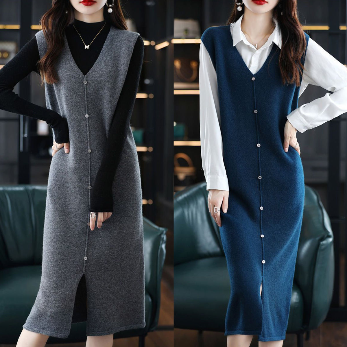 【dress】Ｖネックベストワンピース 　N2239