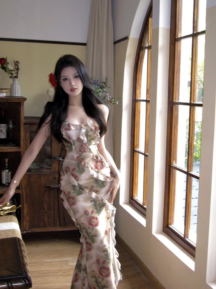 【dress】花柄キャミワンピース　M24447