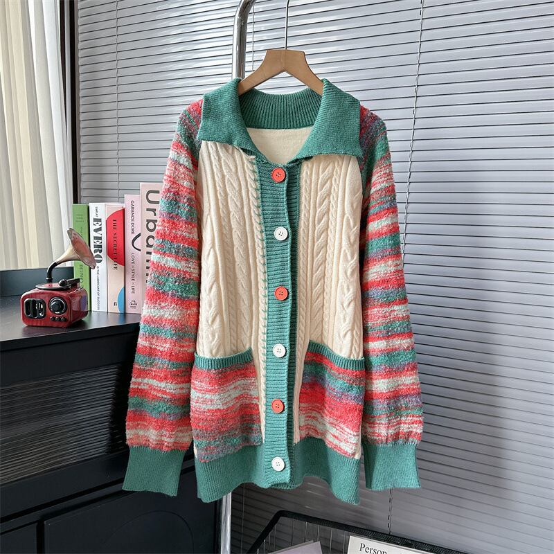 【outer】ドッキングニットカーデ　M19053