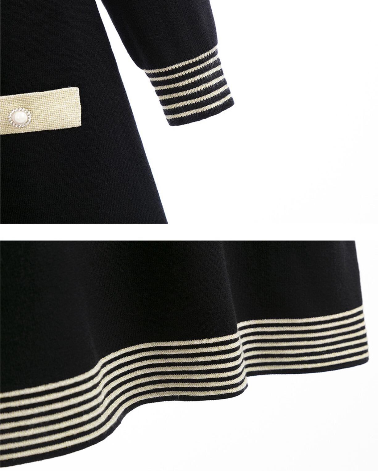【dress】ボーダー柄ニットワンピース Q7299