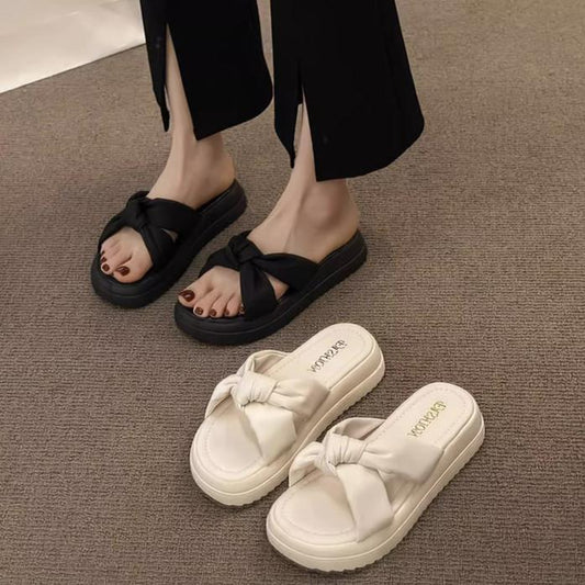 【shoes】2色厚底スリッパF7475